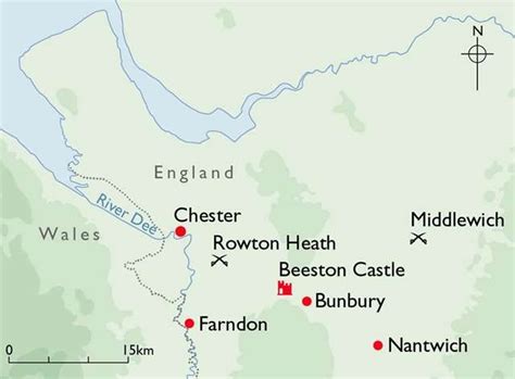 Map showing Beeston Castle and the key locations in its Civil War history (1642–6) | Castle ...