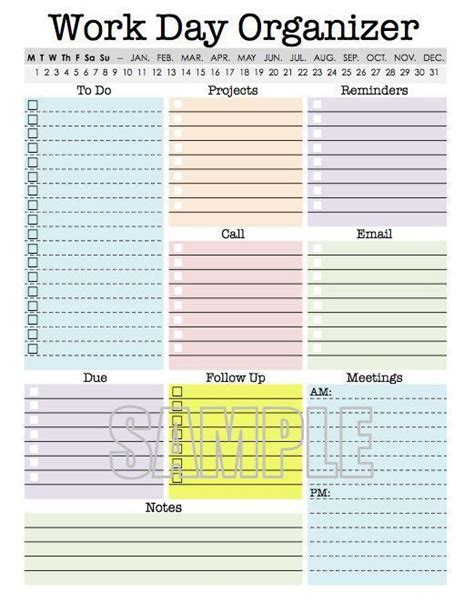 20 Printables that Will Help Organize Everything | Work organization ...