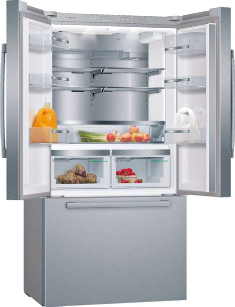 Bosch 800 Series 21 Cu. Ft. French Door Counter-Depth Refrigerator Stainless steel B36CT80SNS ...