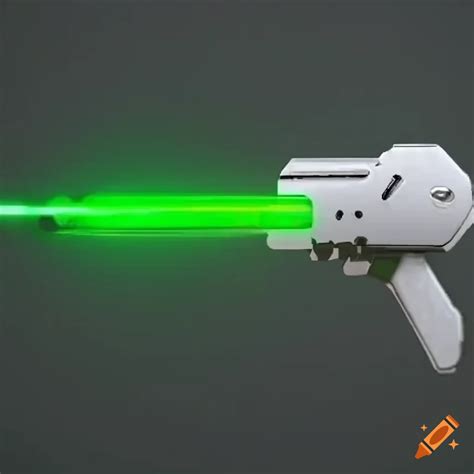 Simple portal gun, concept art, green, white on Craiyon