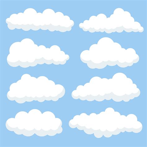 Clouds Cartoon Illustration Set Vector Download - vrogue.co