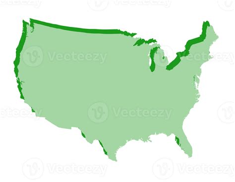 USA map 3d 26266783 PNG