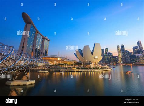 Singapore city skyline view at Marina Bay Stock Photo - Alamy