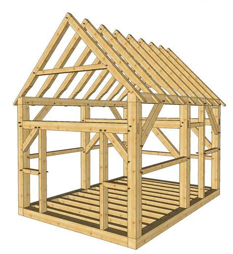 12x16 Post and Beam Cabin - Timber Frame HQ | Building a shed, Diy shed plans, Timber frame shed ...