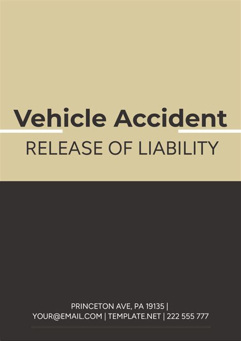 Vehicle Accident Release Of Liability Template - Edit Online & Download Example | Template.net