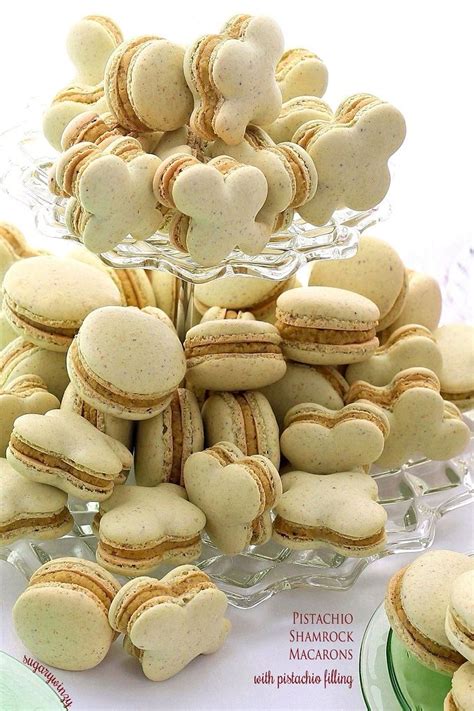 Pistachio Shamrock Macarons with Pistachio Filling - Cookies & Cakes