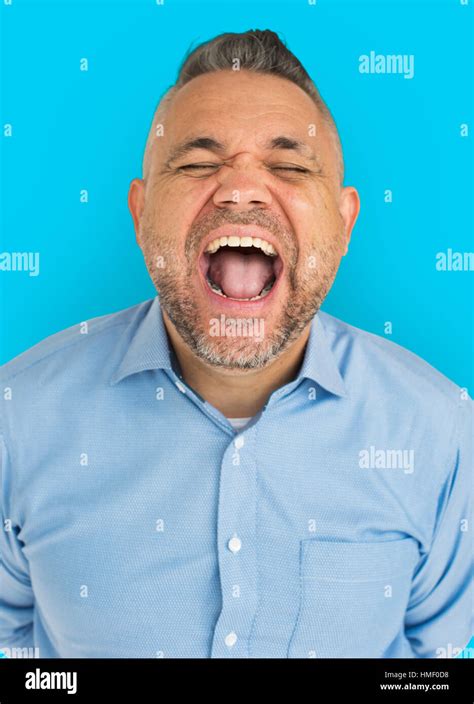 Adult Man Laughing Studio Concept Stock Photo - Alamy