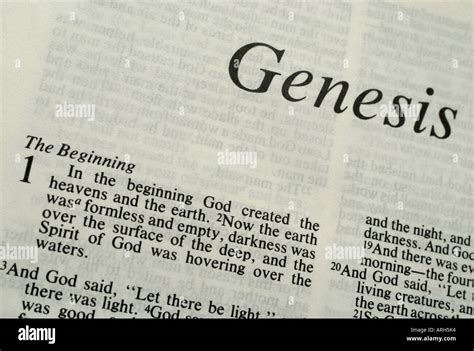 Holy Bible Book Of Genesis - Genesis Chapter 1 Of The Holy Bible Stock Photo Alamy - Genesis is ...