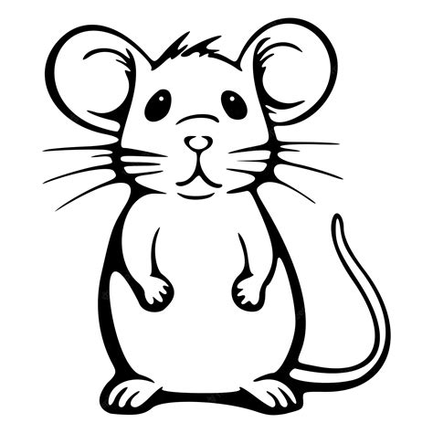 Cute rat clipart black outlines vector illustration | Premium AI-generated vector