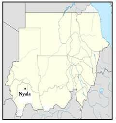 Map of Sudan showing Nyala | Download Scientific Diagram