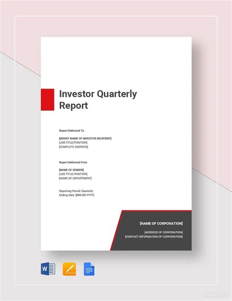 Investor Quarterly Report Template in Word, Pages, Google Docs - Download | Template.net