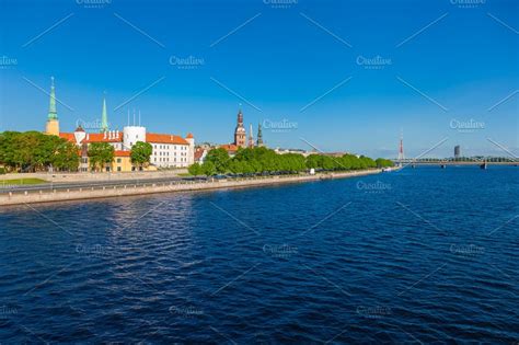 Old Town of Riga and Daugava River | High-Quality Architecture Stock Photos ~ Creative Market