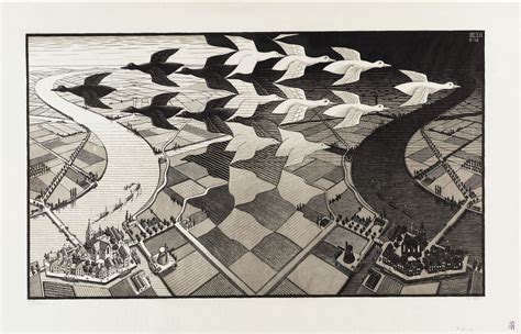 Escher : Liberation By M C Escher 1955 Lithograph Download Scientific Diagram - Three key ...