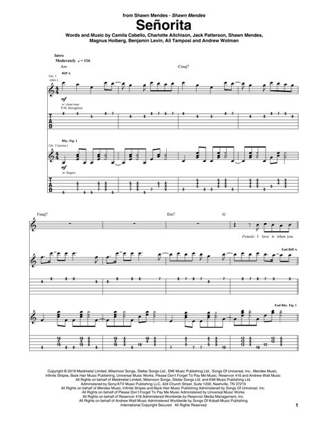 Shawn Mendes & Camila Cabello - Señorita sheet music