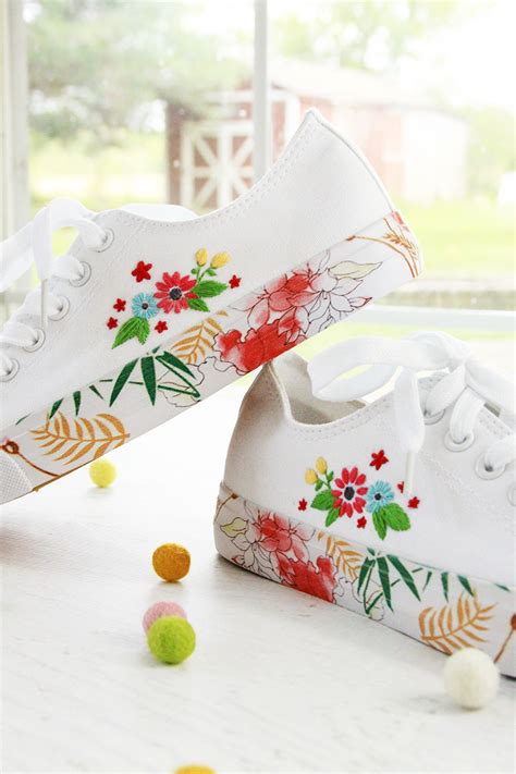 Floral DIY Embroidered Canvas Shoes