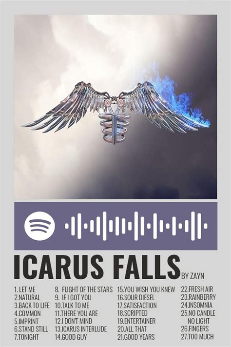 Icarus Falls by Zayn | Minimalist poster, Music poster, One direction ...