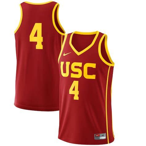 Nike #4 USC Trojans Cardinal College Basketball Replica Jersey