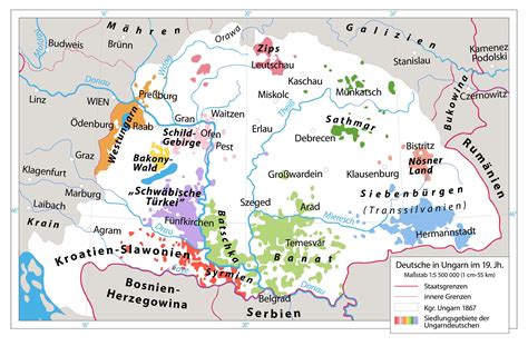 [Map] Map of Hungarian Kingdom, showing areas inhabited by ethnic ...