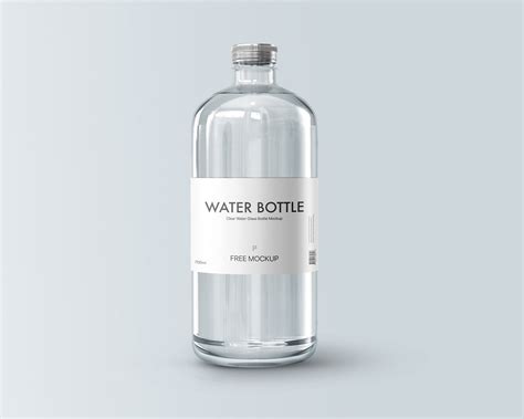 Free Clear Water Glass Bottle Mockup :: Behance