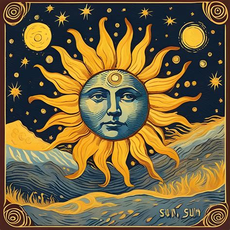 Wall Art Print | The Sun-a Van Gogh Style interpretation of the tarot ...