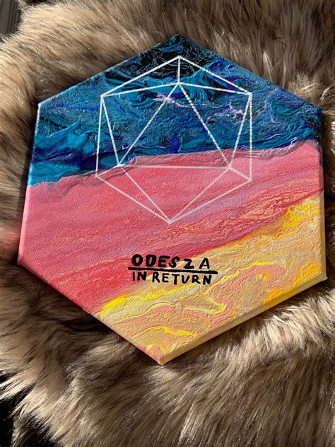 ODESZA In Return album art inspired hexagon fluid pour desert | Etsy