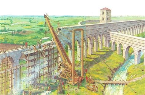 Illustration: the Romans building a bridge for the aquaduct. | Roman aqueduct, Ancient ...