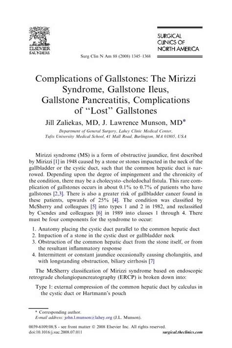 (PDF) Complications of Gallstones: The Mirizzi Syndrome, Gallstone Ileus, Gallstone Pancreatitis ...