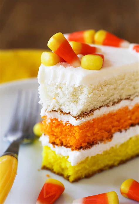 Candy Corn Cake - Festive fall dessert! - Pip and Ebbty