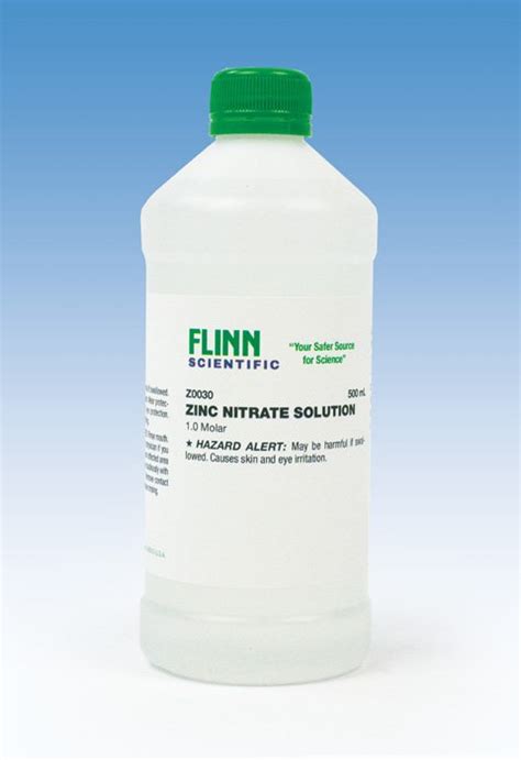 Zinc Nitrate Solution, 1 M, 500 mL | Flinn Scientific