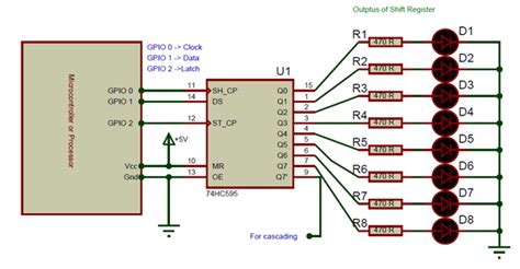 74HC595 Shift Register Pinout, Features, Circuit & Datasheet | Shift ...