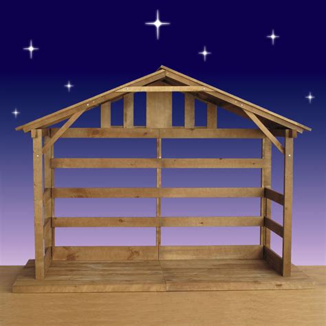 Stable For Nativity Set Stable 14 high x 19 75 wide wood bark moss