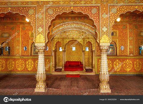 Junagarh Fort Architecture Médiévale Construite 1478 Avec Vue Sur Salle ...