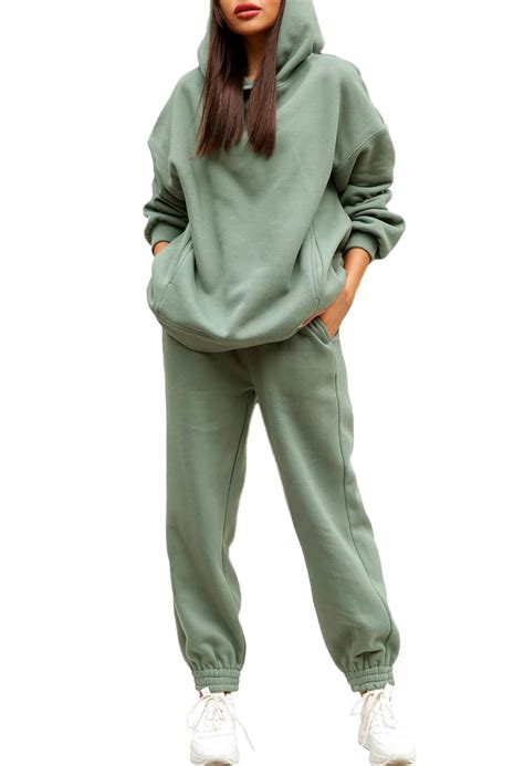 Buy Linsery Women Hoodies Jogging Sets Long Sleeve Hooded Jogger Sweatpants Matching Sweatsuit ...