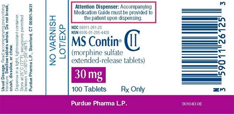 MS Contin - FDA prescribing information, side effects and uses