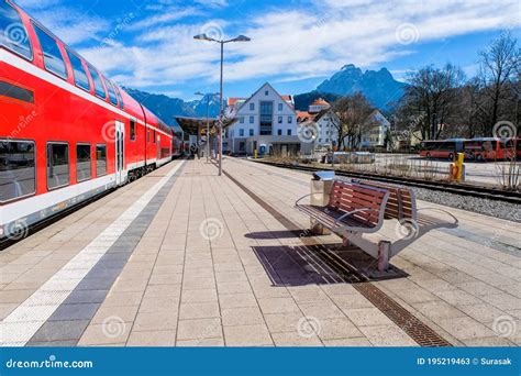 Outdoor Empty Passenger Seat at Train Station in Fussen Germany Stock ...