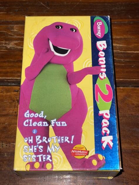 Barney - Barneys Good, Clean Fun/ Oh Brother Shes My Sister (VHS, 1998 ...