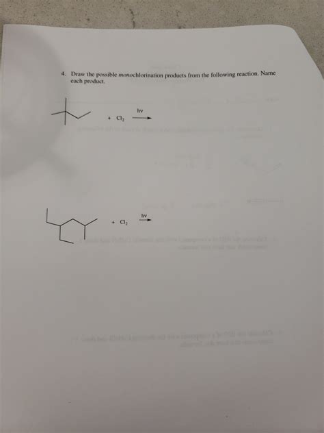 Solved 4. Draw the possible monochlorination products from | Chegg.com