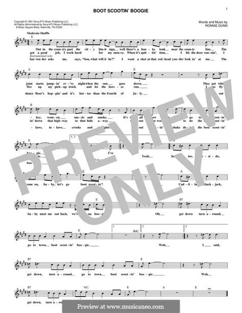 Boot Scootin' Boogie (Brooks & Dunn) by R. Dunn - sheet music on MusicaNeo