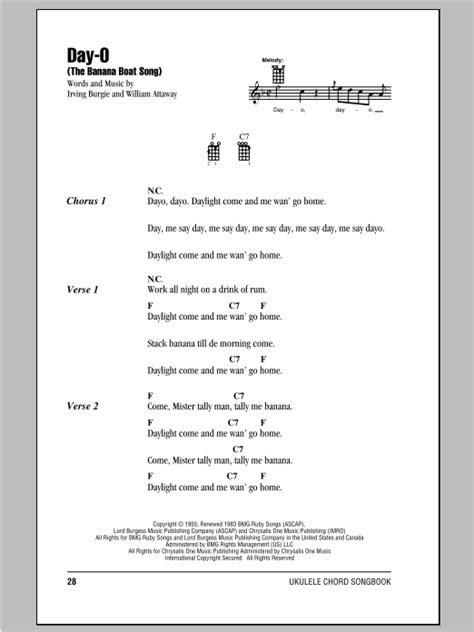 Harry Belafonte - Day-O (The Banana Boat Song) sheet music