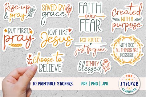 Religious Stickers | Christian Stickers Graphic by thestickerclubhouse ...