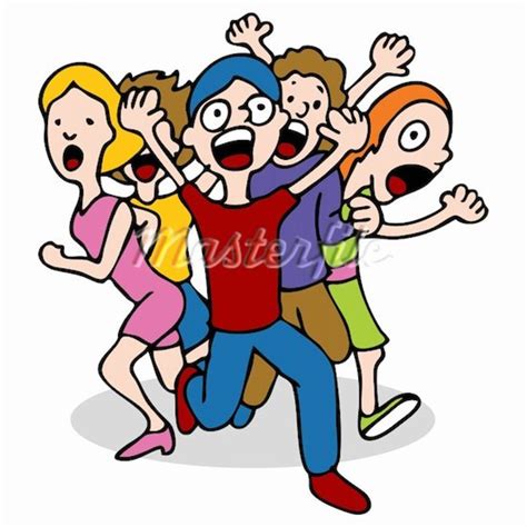 Scared People Running Clipart