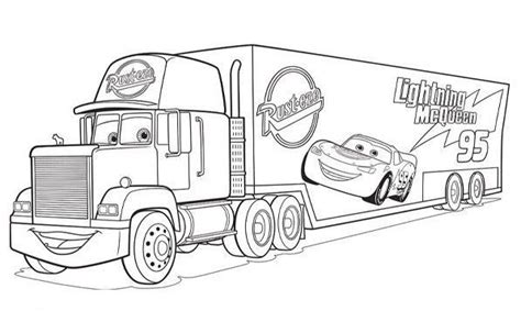 Cars Mack Truck Coloring Page | Cars coloriage, Coloriage camion, Cars dessin
