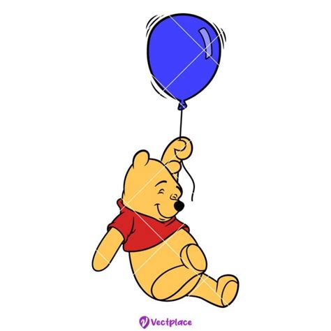 Winnie The Pooh Svg, Pooh With Balloon Svg, Cut File, Cricut, Png, Vector - Vectplace