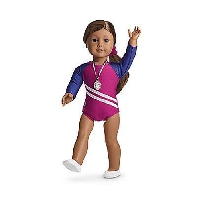 American Girl GYMNASTICS OUTFIT for DOLLS + CHARM - DOLL NOT INCLUDED pink blue 550402306397 | eBay