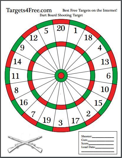 Dart Board Shooting Target (Printable for FREE) - Targets4Free