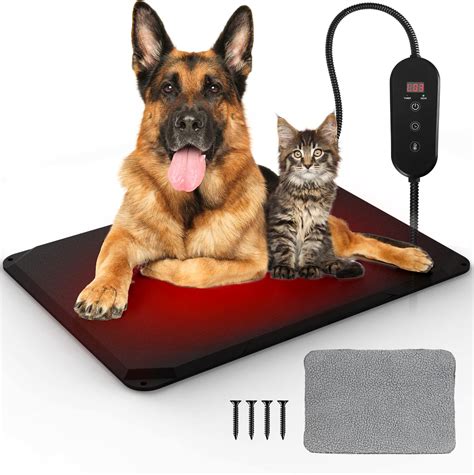 Large Extreme Weather Outdoor Dog Heating Pad with Timer,Safety Pet ...