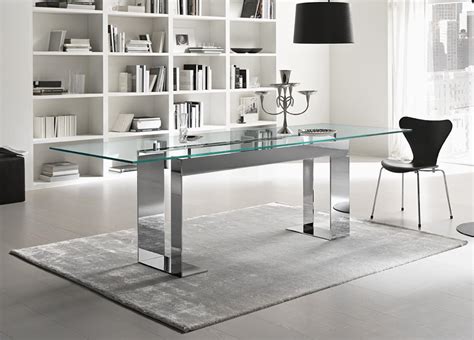 Tonelli Miles Glass & Chrome Dining Table | Contemporary Dining Tables