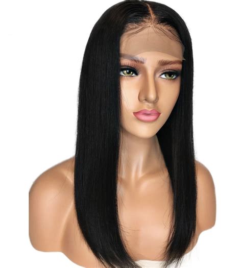 Straight Lace Front Wigs Pre Plucked Hairline Brazilian Remy Hair