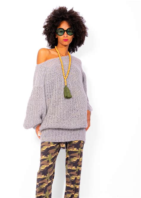 Gundi Blind Bohemian Oversize Jumper Hand Made grey