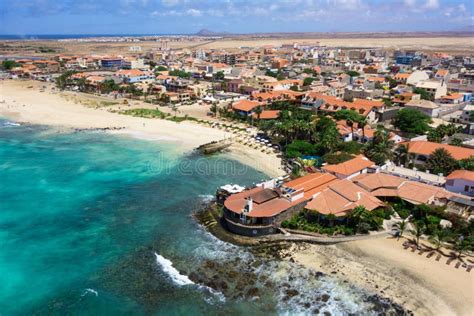 Aerial View of Santa Maria Beach in Sal Island Cape Verde - Cabo Verde ...